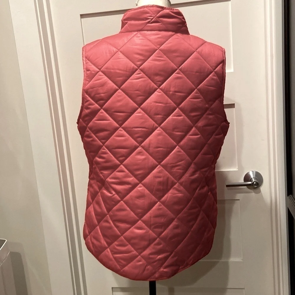 Kate Spade Pink Quilted Puffer Vest Women's Large NWT